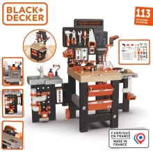 Smoby Black & Decker Mega Center játék szerelőasztal 113 kiegészítővel