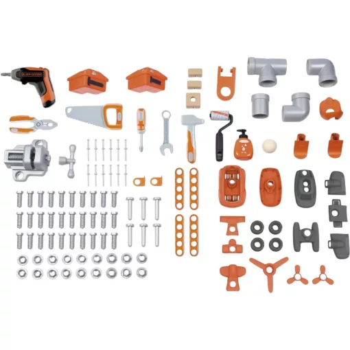 Smoby Black & Decker Mega Center játék szerelőasztal 113 kiegészítővel