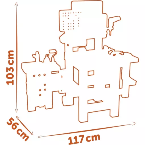 Smoby Black & Decker Mega Center játék szerelőasztal 113 kiegészítővel