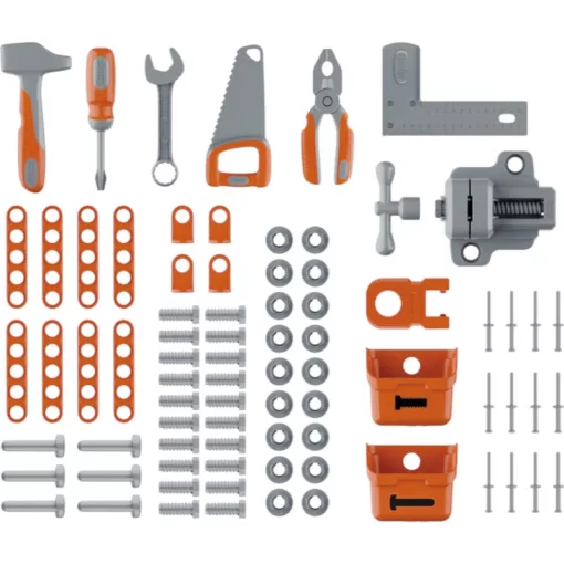 Smoby Black & Decker Bricolo játék szerelőasztal 78db kiegészítővel