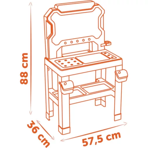 Smoby Black & Decker Bricolo játék szerelőasztal 78db kiegészítővel