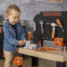 Smoby Black & Decker Bricolo játék szerelőasztal 78db kiegészítővel