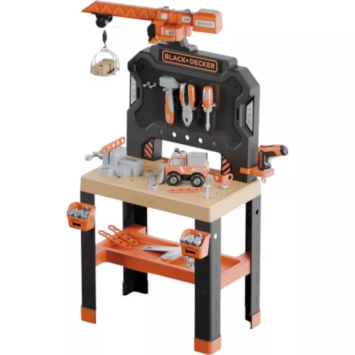 Smoby Black & Decker Bricolo Builder játék szerelőasztal daruval
