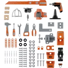 Smoby Black & Decker Bricolo Builder játék szerelőasztal daruval