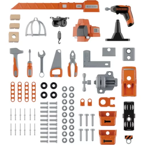 Smoby Black & Decker Bricolo Builder játék szerelőasztal daruval