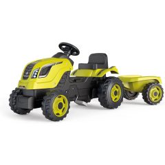 Smoby Farmer XL pedálos traktor utánfutóval - zöld