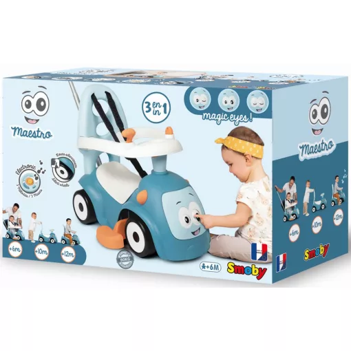 Smoby 720304 Maestro 3 az 1-ben bébitaxi, babakocsi és járássegítő