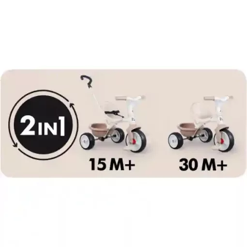Smoby Be Move pedálos fém tricikli - rózsaszín