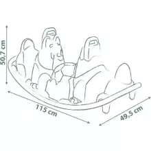 Smoby kétszemélyes kutyás libikóka - sötétzöld