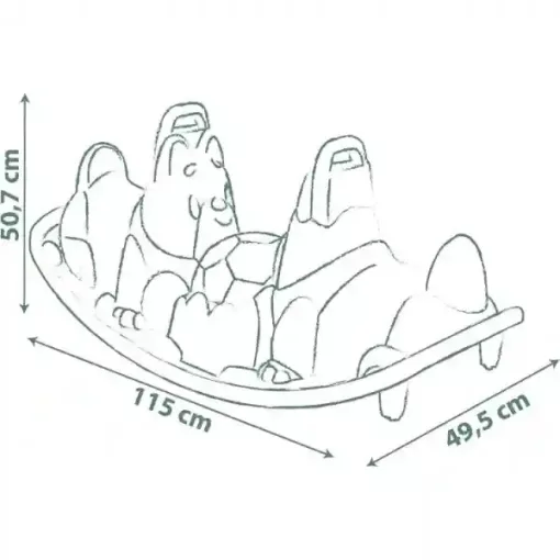 Smoby kétszemélyes kutyás libikóka - sötétzöld