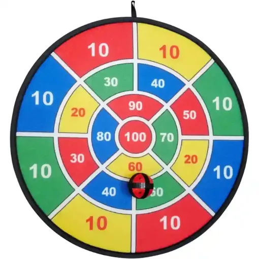 Célbadobó játék tépőzáras labdákkal