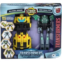 Hasbro Transformers: EarthSpark Cyber-Combiner - Űrdongó (Bumblebee) és Mo Malto robot akciófigurák