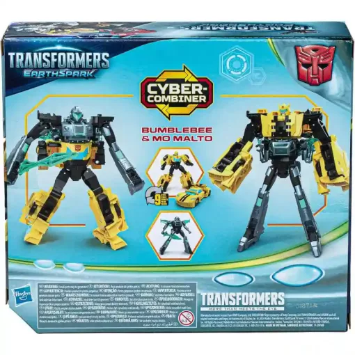 Hasbro Transformers: EarthSpark Cyber-Combiner - Űrdongó (Bumblebee) és Mo Malto robot akciófigurák