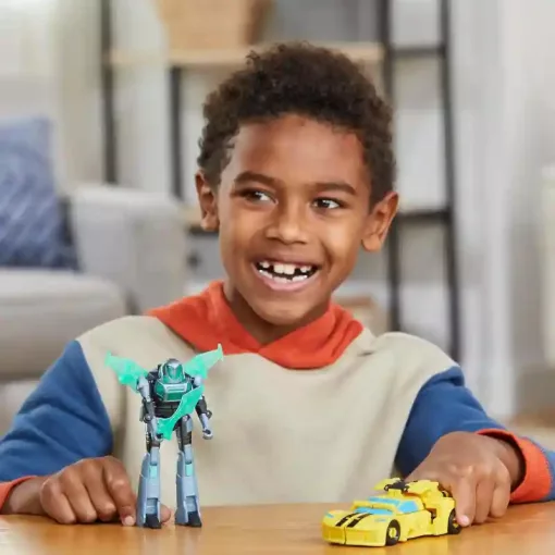 Hasbro Transformers: EarthSpark Cyber-Combiner - Űrdongó (Bumblebee) és Mo Malto robot akciófigurák
