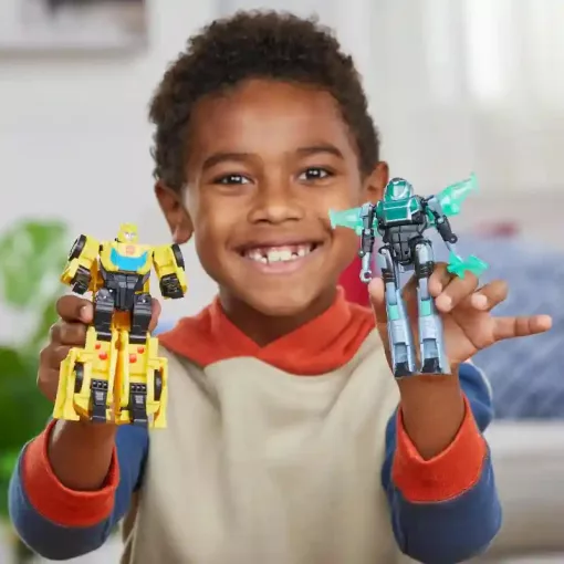 Hasbro Transformers: EarthSpark Cyber-Combiner - Űrdongó (Bumblebee) és Mo Malto robot akciófigurák