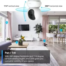 TP-Link Tapo C200C beltéri biztonsági 360° Wi-Fi kamera, 1080P Full HD