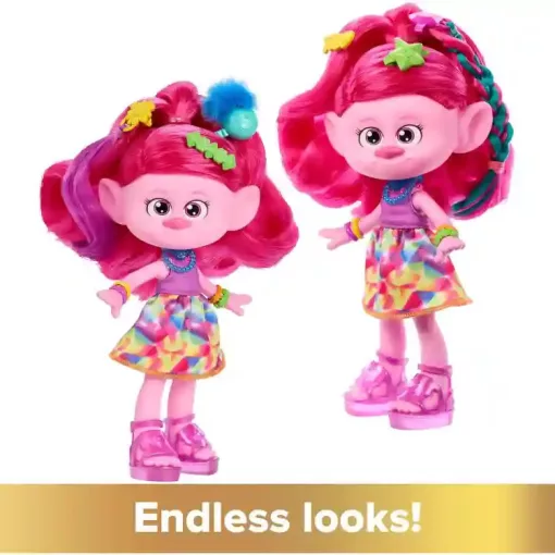 Mattel DreamWorks Trolls - Trollok Queen Poppy Hair-Tastic divatbaba