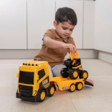 Teamsterz JCB munkagép játékszett markolóval és kamionnal