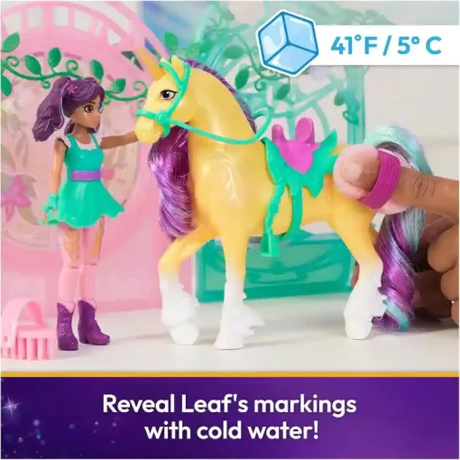 Unikornis Akadémia - Istálló Ava babával és színváltós Levél unikornisával, Unicorn Academy