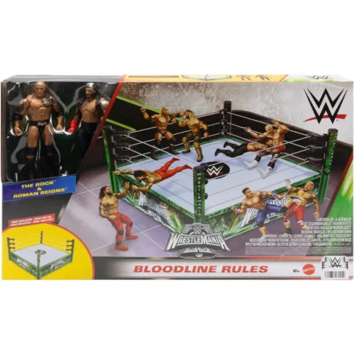 Mattel WWE WrestleMania pankrátor ring The Rock és Roman Reigns figurákkal