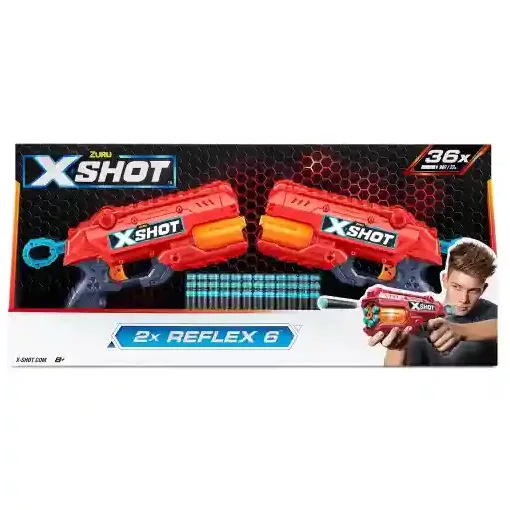 X-Shot Reflex 6 2db játék szivacslövő forgótáras fegyver 36db lövedékkel