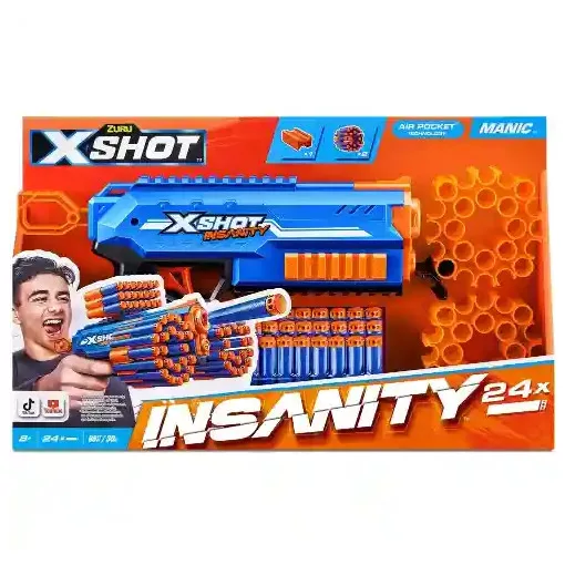 X-Shot Insanity Manic játék szivacslövő fegyver 24db lövedékkel