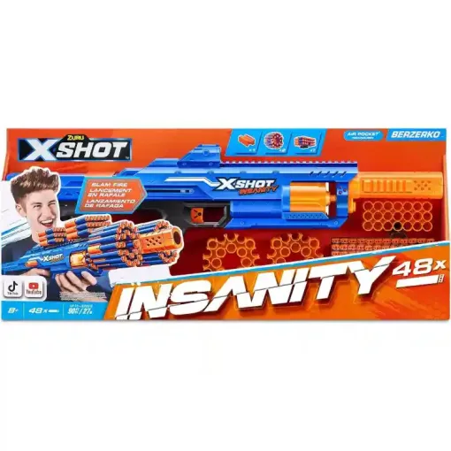 X-Shot Insanity Berzerko játék szivacslövő forgótáras fegyver 48db lövedékkel