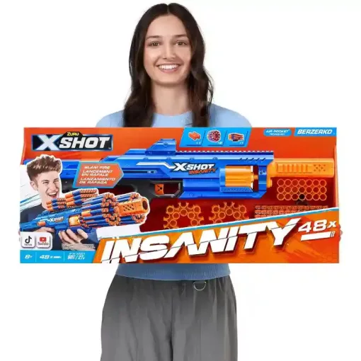 X-Shot Insanity Berzerko játék szivacslövő forgótáras fegyver 48db lövedékkel