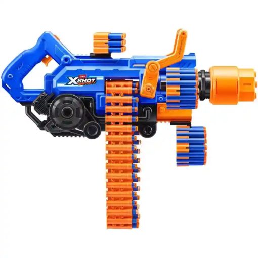 X-Shot Insanity Smoking Barrel! játék szivacslövő golyószóró gépfegyver füst és fény funkcióval, 72db lövedékkel