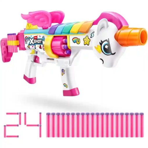 X-Shot Big Rizz Blastercorn szivacslövő unikornis játékfegyver fénnyel