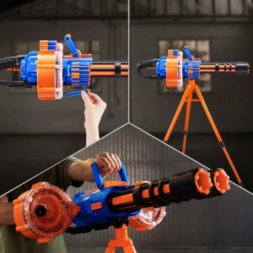 X-Shot Insanity Dartstorm motorizált duplacsövű szivacslövő játékfegyver állvánnyal